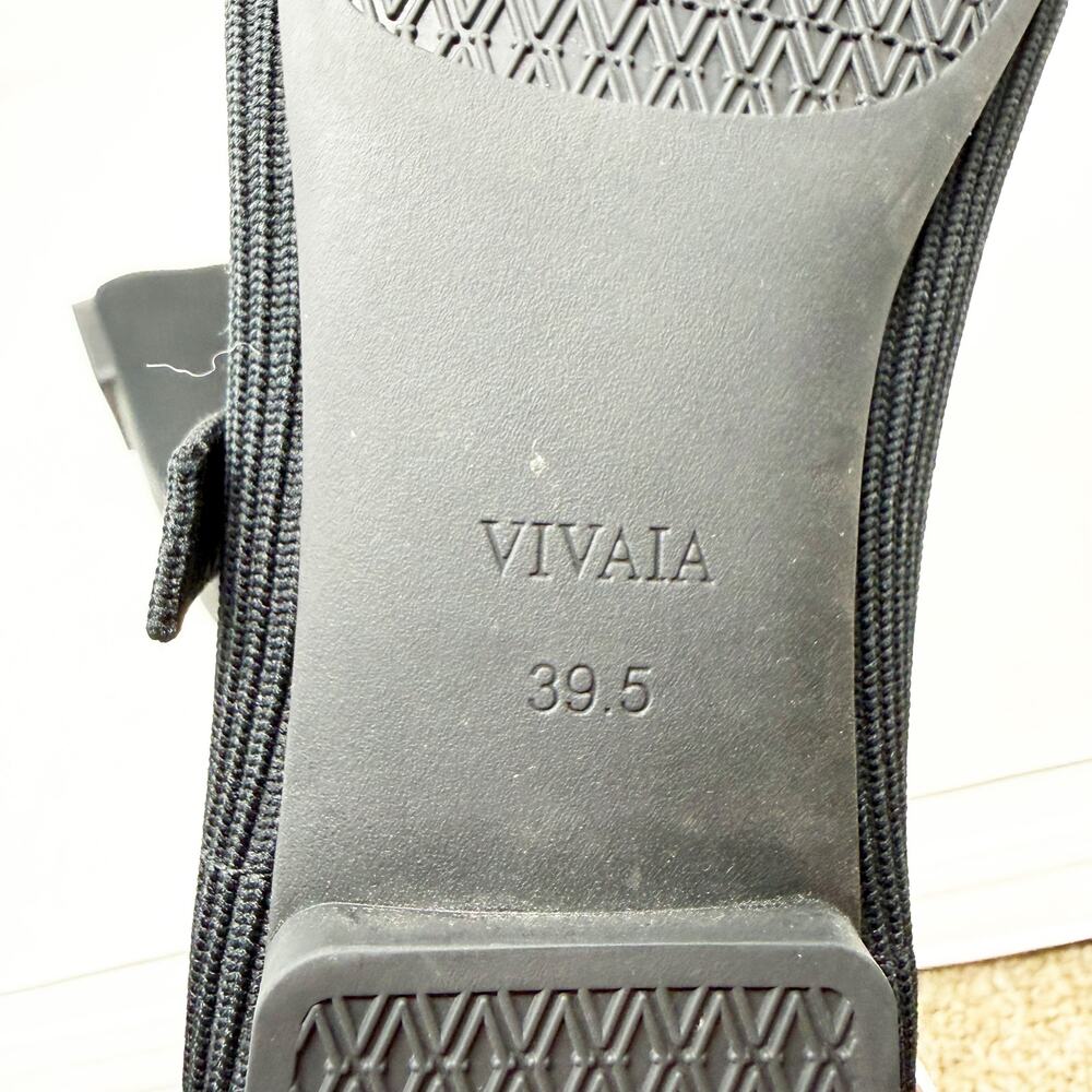 NWOB Vivaia Black Square Toe Mary Jane Flats Size EU 39.5 Machine Washable Knit - Picture 7 of 9